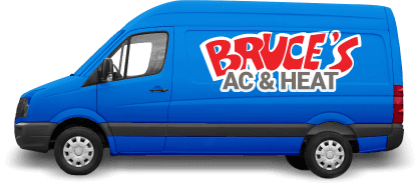 A Bruce's AC & Heating Service Van