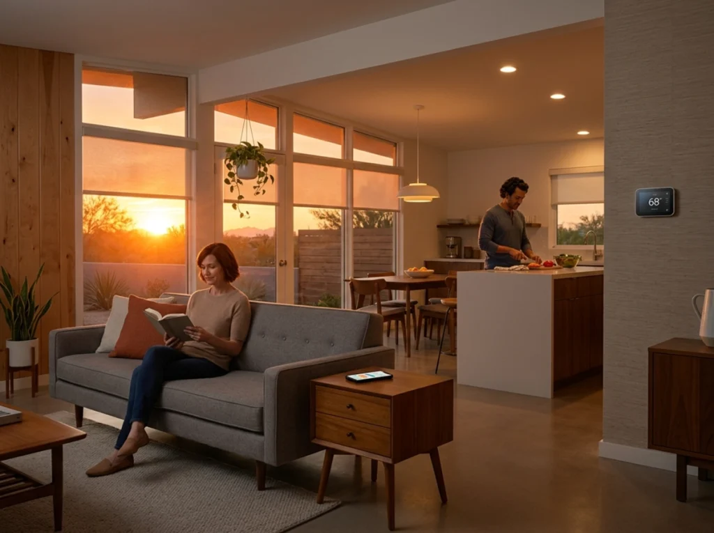 Modern Chandler home using automated comfort technology